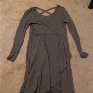 A soft green dress with small crossover in front